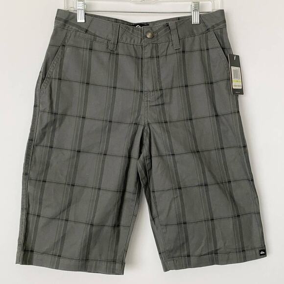 Quiksilver Men's Gray Plaid Hybrid Shorts‎ Castlerock Pattern SZ 30 NWT - Picture 1 of 13